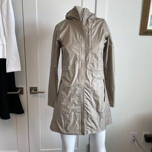 Columbia Omni Tech Arcadia II Waterproof Full Zip Hooded Rain Jacket Lt Khaki XS